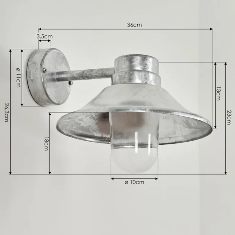 Applique murale d'extérieur Pumiri LED Zingué, 1 lumière