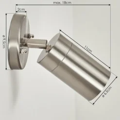 Applique murale d'extérieur Bessiebelle Acier inoxydable, Blanc, 1 lumière