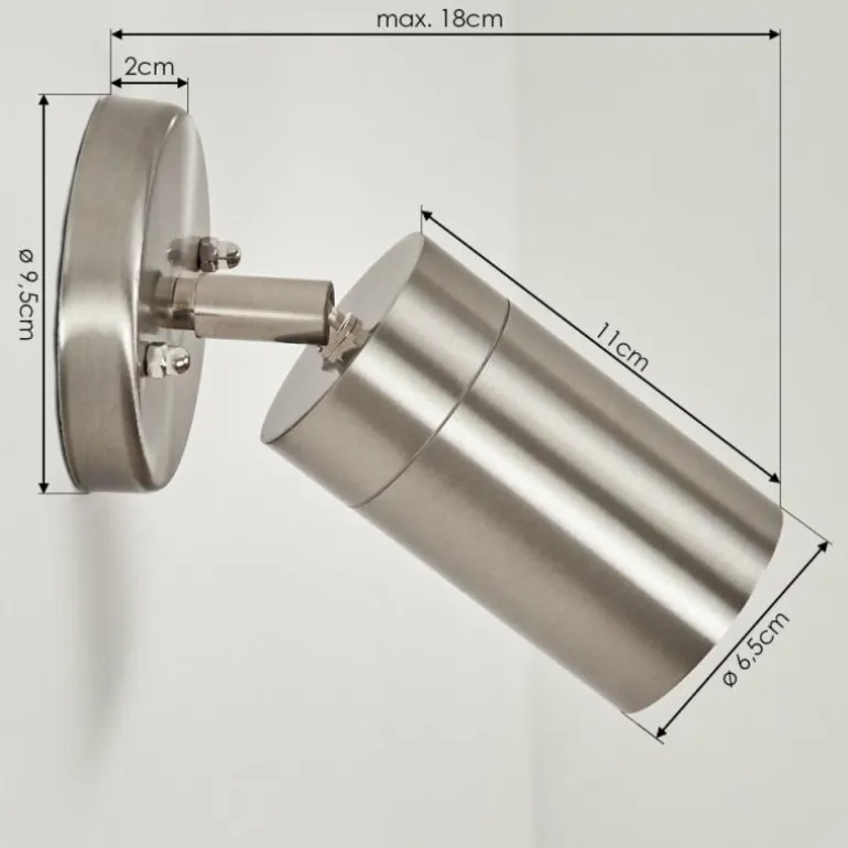 Applique murale d'extérieur Bessiebelle Acier inoxydable, Blanc, 1 lumière