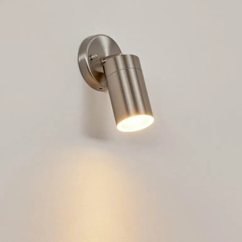 Applique murale d'extérieur Bessiebelle Acier inoxydable, Blanc, 1 lumière