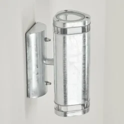 Applique murale d'extérieur Amyton Acier inoxydable, Transparent, Zingué, 2 lumières