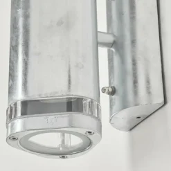 Applique murale d'extérieur Amyton Acier inoxydable, Transparent, Zingué, 2 lumières