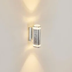 Applique murale d'extérieur Amyton Acier inoxydable, Transparent, Zingué, 2 lumières