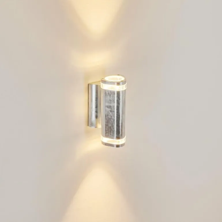 Applique murale d'extérieur Amyton Acier inoxydable, Transparent, Zingué, 2 lumières