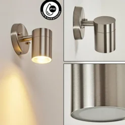 Applique murale d'extérieur Bessiebelle Acier inoxydable, Blanc, 1 lumière