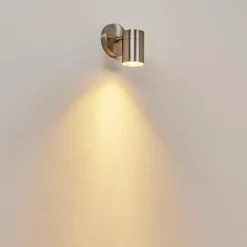 Applique murale d'extérieur Bessiebelle Acier inoxydable, Blanc, 1 lumière
