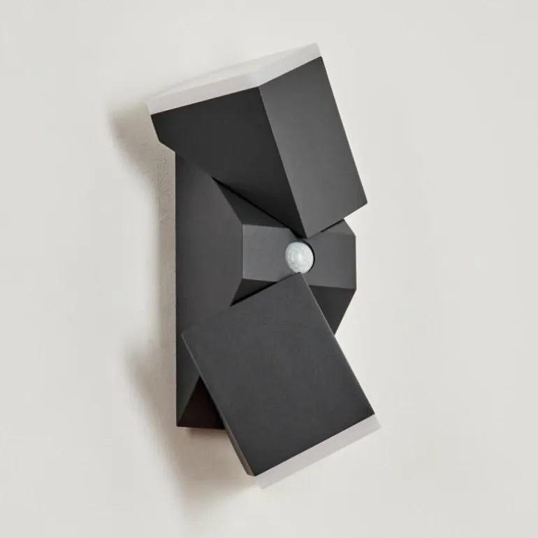 Applique murale d'extérieur Toogong LED Anthracite, 2 lumières, Détecteur de mouvement