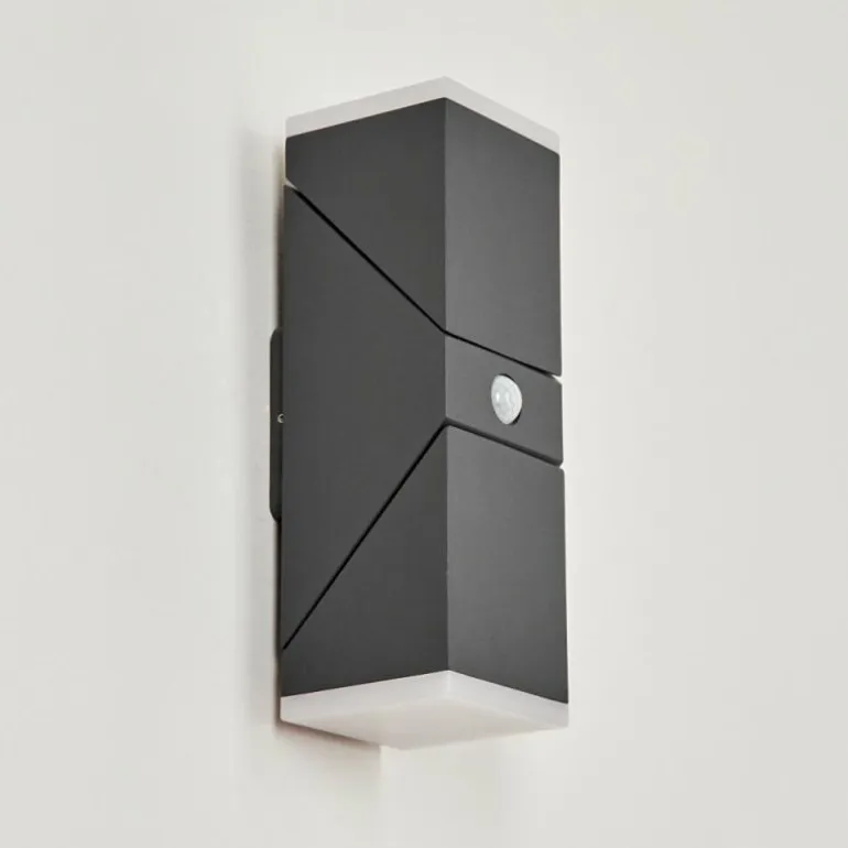 Applique murale d'extérieur Toogong LED Anthracite, 2 lumières, Détecteur de mouvement