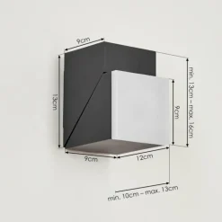 Applique murale d'extérieur Toogong LED Anthracite, 1 lumière