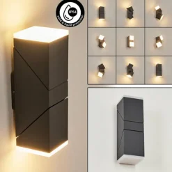 Applique murale d'extérieur Toogong LED Anthracite, 2 lumières