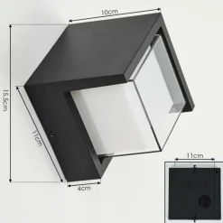 Applique murale d'extérieur Vurey LED Noir, 1 lumière