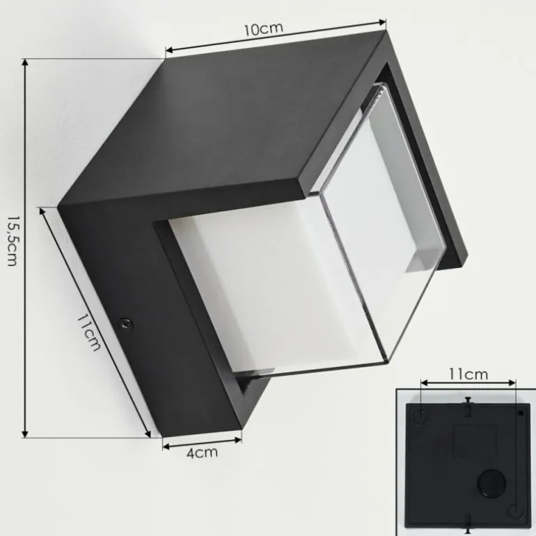 Applique murale d'extérieur Vurey LED Noir, 1 lumière