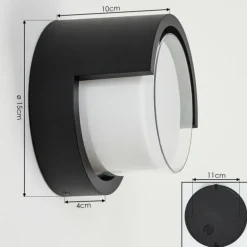 Applique murale d'extérieur Vurey LED Noir, 1 lumière
