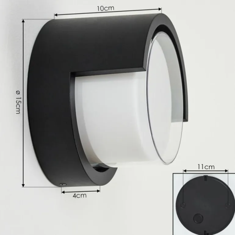 Applique murale d'extérieur Vurey LED Noir, 1 lumière