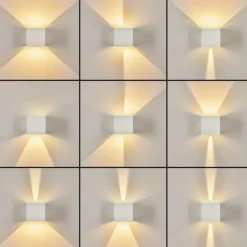 Applique murale d'extérieur Tamarin LED Blanc, 2 lumières
