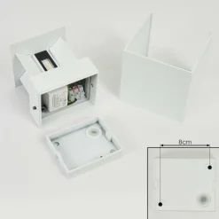 Applique murale d'extérieur Tamarin LED Blanc, 2 lumières
