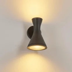 Applique murale d'extérieur Verberie Noir, 2 lumières