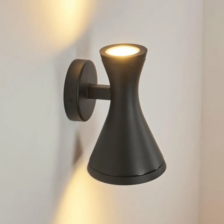 Applique murale d'extérieur Verberie Noir, 2 lumières