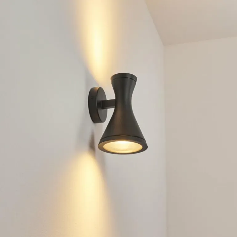 Applique murale d'extérieur Verberie Noir, 2 lumières