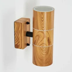 Applique murale d'extérieur Tenvik Brun, Couleur bois, Noir, 2 lumières