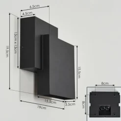 Applique murale d'extérieur Colare LED Noir, 1 lumière