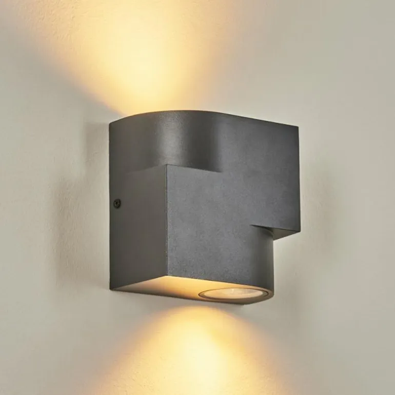 Applique murale d'extérieur Lolog Anthracite, 2 lumières