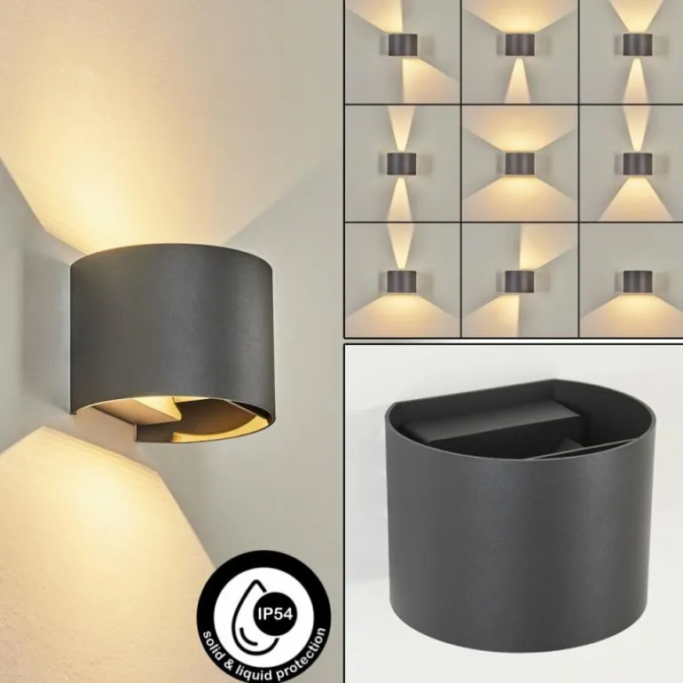 Applique murale d'extérieur Tamarin LED Anthracite, 2 lumières