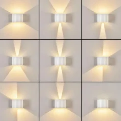 Applique murale d'extérieur Tamarin LED Blanc, 2 lumières