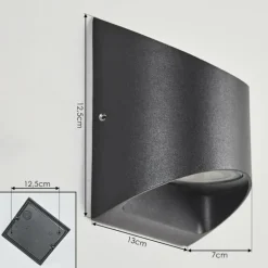 Applique murale d'extérieur Suriyaco LED Noir, 2 lumières