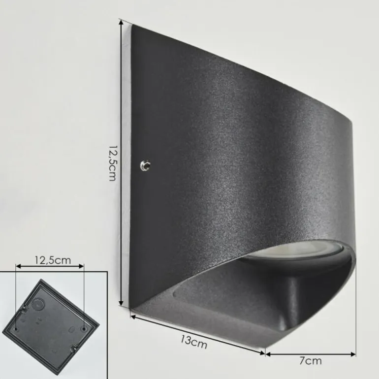 Applique murale d'extérieur Suriyaco LED Noir, 2 lumières