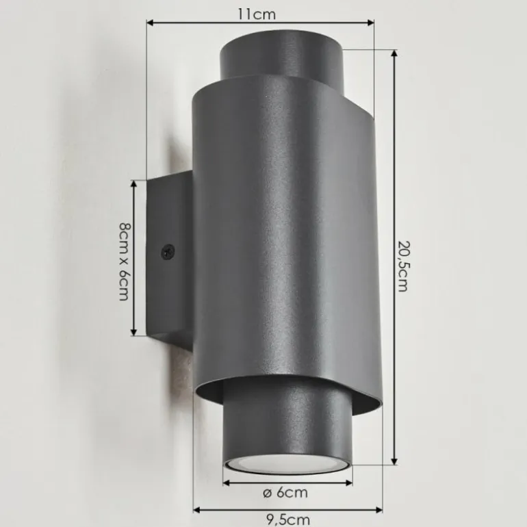 Applique murale d'extérieur Guampacha Anthracite, 2 lumières