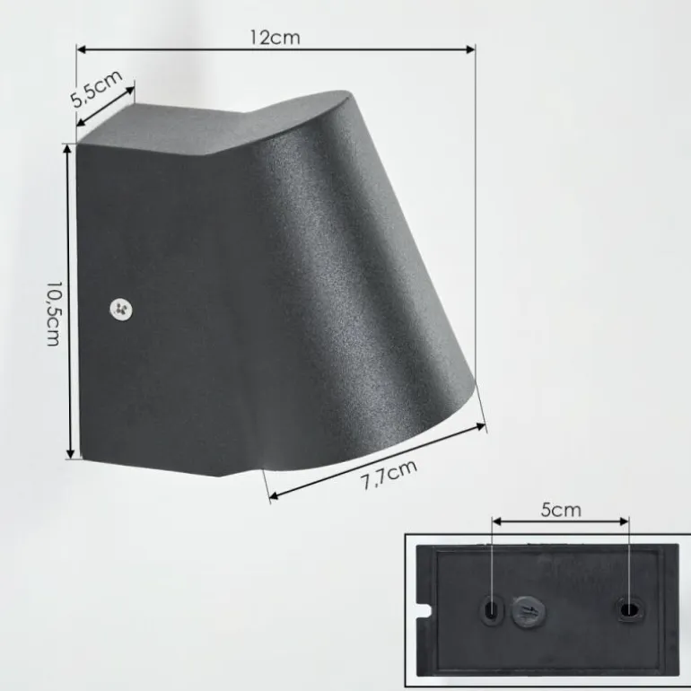 Applique murale d'extérieur Swisher LED Noir, 1 lumière
