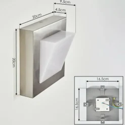 Applique murale d'extérieur Stearns LED Nickel mat, 1 lumière