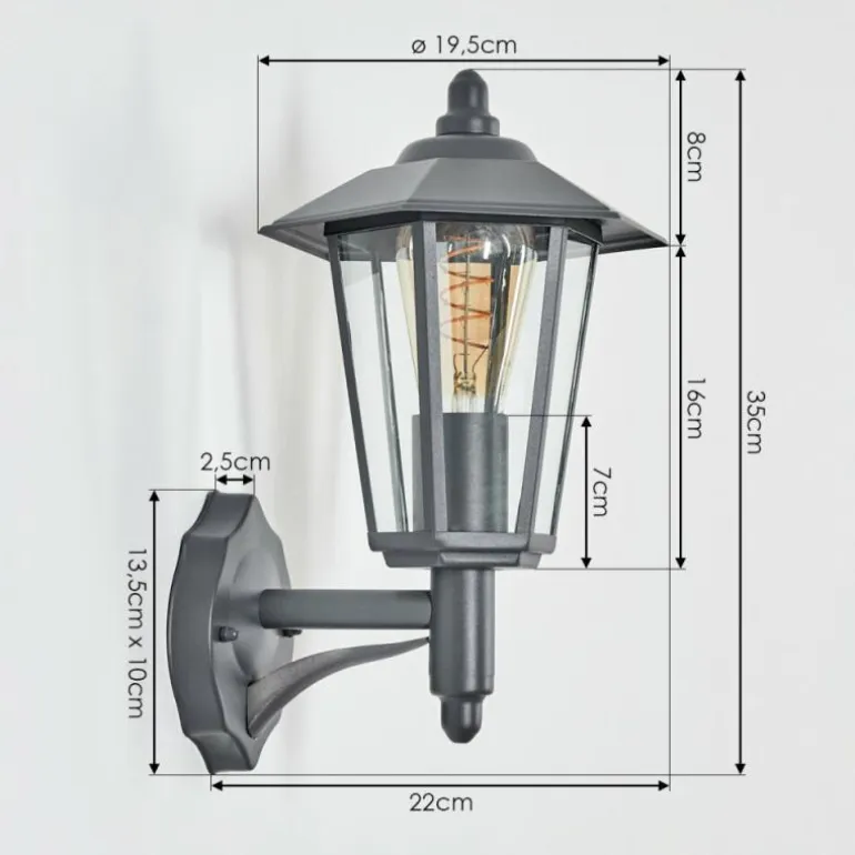 Applique murale d'extérieur Moskau Anthracite, 1 lumière