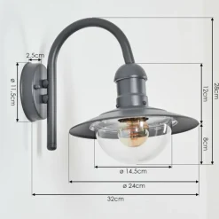 Applique murale d'extérieur Elima Anthracite, 1 lumière