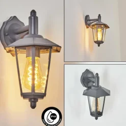 Applique murale d'extérieur Moskau Anthracite, 1 lumière