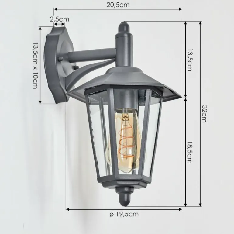 Applique murale d'extérieur Moskau Anthracite, 1 lumière