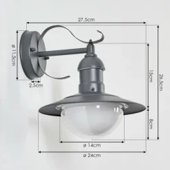 Applique murale d'extérieur Broni Anthracite, 1 lumière