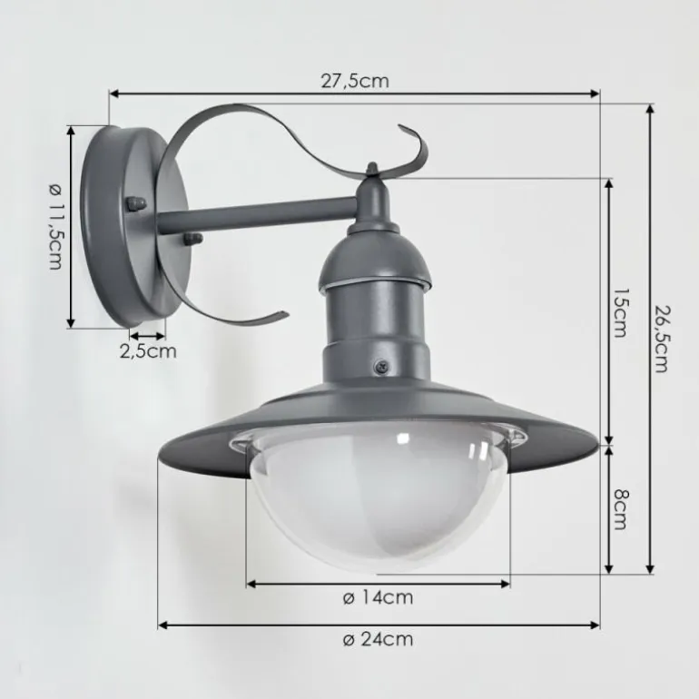 Applique murale d'extérieur Broni Anthracite, 1 lumière
