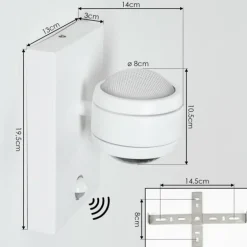 Applique murale d'extérieur Borlo LED Blanc, 2 lumières, Détecteur de mouvement