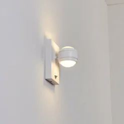 Applique murale d'extérieur Borlo LED Blanc, 2 lumières, Détecteur de mouvement
