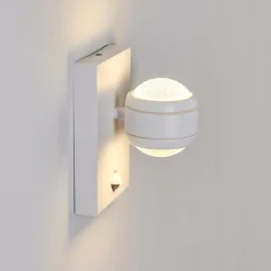 Applique murale d'extérieur Borlo LED Blanc, 2 lumières, Détecteur de mouvement