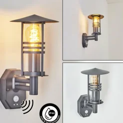 Applique murale d'extérieur Forli Anthracite, 1 lumière, Détecteur de mouvement