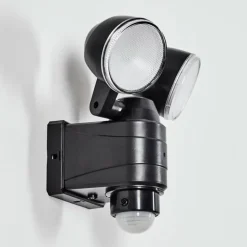 Applique murale d'extérieur Anyarhwi LED Noir, 2 lumières, Détecteur de mouvement