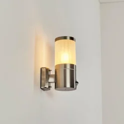 Applique murale d'extérieur Tolsona Nickel mat, 1 lumière, Détecteur de mouvement