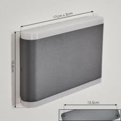 Applique murale d'extérieur Grude LED Anthracite, 2 lumières