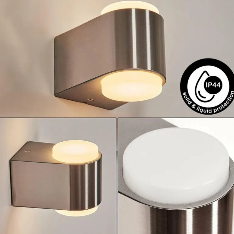 Applique murale d'extérieur Fanshawe LED Nickel mat, 2 lumières