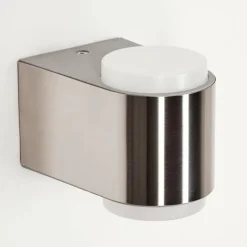 Applique murale d'extérieur Fanshawe LED Nickel mat, 2 lumières