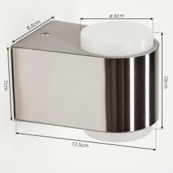 Applique murale d'extérieur Fanshawe LED Nickel mat, 2 lumières