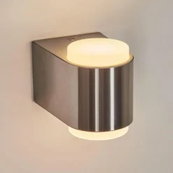 Applique murale d'extérieur Fanshawe LED Nickel mat, 2 lumières